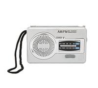 Portable Am FM Transistor Radio, DSP Chip Pocket Mini Radio with Loudspeaker, Headphone Jack, Silver Gray Compact Radio for Home Office Outdoor