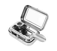 Portable Ashtray, Mini Travel Ashtray Metal Cigarette Pocket Square Ashtray Pocket Smoking Ash Tray Cigarette Ash Container with Lid Odourless