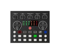 Portable Audio Device V8S Audio Mixer External Sound Card with 10 Sound Effect For Live Streaming PC Computer Phone Broadcasting(V8S and BM800)