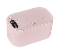 Portable Baby Wipe Warmer, Large Capacity Wipe Warmers, Adjustable Baby Wipe Heater, Convenient Travel Wipes Warmers 7.87x4.53x3.94 Inches for Car, Home, Indoor Use (White, Pink)