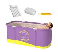 Portable Bathtub, Foldable Soaking Tub, Ice Bath and Hot Bath Tub. Perfect for Adults, Compact Separate Family Bathroom Spa Tub for Shower Stall, 45.3x23.6x19.7 Inch Black Green Purple