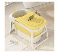 Portable Bathtub with Storage Basket,Portable Soaking Bath Tub for adultTuckaway Folding Tub,No Assembly Required, Ideal for Hot Bath
