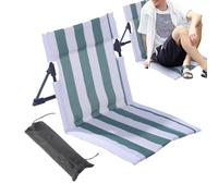 Portable Beach Lounger Chair - Foldable Outdoor Relaxing Seat, Striped Camping Chair with Lumbar Support and Storage Bag | Patio Pool Lawn Garden Picnic Sports Travel Furniture