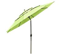 Portable Beach Umbrella, 11Ft 3-Tiers Patio Umbrella,Outdoor Sunshade Umbrella & Tilt Pole,Wind Resistant UV Protection for Sand Heavy Duty Beach Garden Outdoor