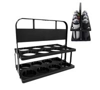 Portable Beer Bottle Holder, Foldable 8-Pack Beverage Carrier for Storage and Serving, Reusable Crate with Handle for Picnic, Tailgating, BBQs, and Home Bar Organization, Beverage Storage Crate