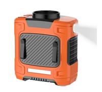 Portable Belt Fan, Wearable Waist Clip Fan, Built-In LED Light, Hands-Off Cooling, Hot Weather Must-Have for Sports Travel Hiking Camping, ABS Material, Orange Green, 1 Piece