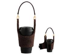 Portable Beverage Carrier, Reusable Cup Grip, Lightweight Travel Mug Wrap| Adjustable Insulated with strap and for coffee water bottle shopping hiking picnic camping cycling