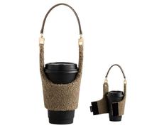 Portable Beverage Carrier, Reusable Cup Grip, Lightweight Travel Mug Wrap| Adjustable Insulated with strap and for coffee water bottle shopping hiking picnic camping cycling
