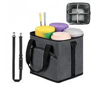 Portable Beverage Organizer, Thermal Liquid Container, 12.10 Inch Four Compartment Wrap with Clip, Industrial Grade Bottle Sack, Refreshment Carrier with Sl inish Grilling Tote for Garden and Bbq