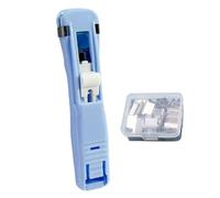Portable Binder Clip Stapler - 45 Sheet Capacity | Push Clamp with 50 Metal Refills for Reusable Travel Use Supporting Teachers Students Desk Organization Classroom Home Study Projects Office