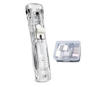 Portable Binder Clip Stapler - 45 Sheets Capacity Paper Clip Dispenser - with 50 Metal Refills Reusable Compact Stapler | for Teacher Student Desk School Classroom Home Craft Book