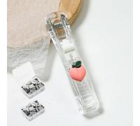 Portable Binder Clip Stapler - Includes 100 Reusable Clips, Handheld Paper Clam Clip Dispenser Large Size, Mini Push Stapler Clamp Staplers for Desktop Document Home School Desk Office (K)