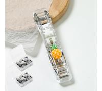 Portable Binder Clip Stapler - Includes 100 Reusable Clips, Handheld Paper Clam Clip Dispenser Large Size, Mini Push Stapler Clamp Staplers for Desktop Document Home School Desk Office (H)