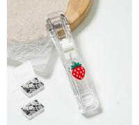 Portable Binder Clip Stapler - Includes 100 Reusable Clips, Handheld Paper Clam Clip Dispenser Large Size, Mini Push Stapler Clamp Staplers for Desktop Document Home School Desk Office (L)