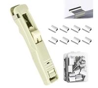 Portable Binder Clip Stapler - Includes 58 Reusable Clips, 1/2 Pcs Portable Binder Clip Stapler, One-Hand Operation, for Desktop Document Home School Office (Green)