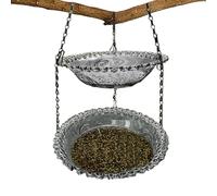 Portable Bird Bath, Small Drinking Feeding Pool, 9.25x9.25x2.17 Inches Heavy Duty Cage Accessory for Indoor Outdoor Garden, Yard, Deck, Patio, Pavilion and Trellis Use