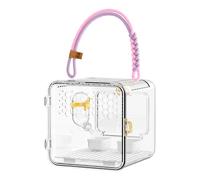 Portable Bird Carrier Cage - Set completo de loros de viaje, incluye botella de agua con cuenco de alimentos, diseño ventilado con cierre seguro, Conure Transport Outdoor Carrier, Pet Cage for