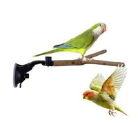 Portable Bird Perch Stand - Suction Cup Mount for Bath Travel Resting | Resin Frame with Textured Grip, Adjustable Height Support, Window Wall Attachment Perch for Indoor Outdoor Cage Setup