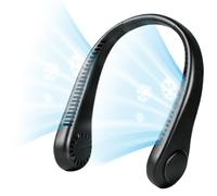 Portable Bladeless Cooling Neck Fan, 3-Speed Wearable Personal Blower, High-Performance Rechargeable Airflow Component for Summer Travel, Quiet Hands-Free Fan for Outdoor Sports, Camping & Office