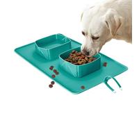 Portable Bowl, Pet Feeding Bowls, 15.35x9.25 Inches Lightweight Space-Saving Bowls, Pets Travel Gear, Silicone Foldable Dish for Hiking, Walking, Vacation, Camping and Outdoor Use