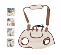 Portable Breathable Multi-Function Pet Carrier Backpack, Full Body Dog Harness, Dog Lift Harness, Portable Breathable Multifunctional Traction Backpack, Pet Strap Artifact(Beige,S)