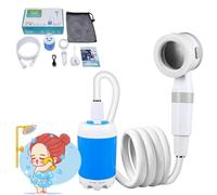 Portable Camping Shower with Adjustable Flow, Pump-Rechargeable Outdoor Shower Head Sprayer, For Easy & Convenient Outdoor Cleaning, for Camping, Travel, Car Washing