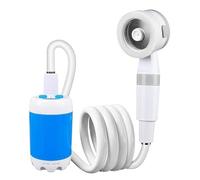 Portable Camping Shower with Adjustable Flow, Rechargeable Shower Pump with Showers Head & Hose for Easy & Convenient Outdoor Cleaning for Hiking, RV, Travel, Pet & Car Wash Use (Set-B)