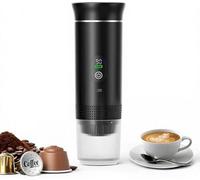 Portable Capsule Coffee Machine 20Bar High Pressure, Hot & Cold Brew Espresso Maker, Compatible with Coffee Grounds, DG & NS Capsules, 7500mAh Battery, LED Display, Self-Heating for Outdoor Camping Tr