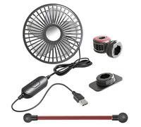 Portable Car Fan 3 Speeds Adjustable - Strong Airflow Mini Cooling Device, Mounting Clip Structure, Quiet Motor Technology, Multi-Angle Rotation Design | RV Travel Cooling, Outdoor Camping
