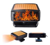 Portable Car Heater & Defroster for Car, 2-In-1 Portable Car Heater With 360° Rotation - Rapid Defrosting with Cigarette Lighter Power for All 12V Vehicles, Trucks, RV (Orange)