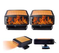 Portable Car Heater & Defroster for Car, 2-In-1 Portable Car Heater With 360° Rotation - Rapid Defrosting with Cigarette Lighter Power for All 12V Vehicles, Trucks, RV (Orange+Orange)