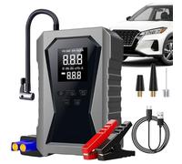 Portable Car Jump Starter, 12V Battery Booster with Built-in Tire Inflator, Cordless Cars Starter & Smart Digital Power Bank for Truck, Motorcycle, Camping, Travel, Outdoor, 7.28x4.53x2.36 Inches