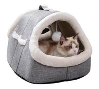 Portable Cat Bed For Your Animals | Cozy Nest For Cats | Indoor Cat Beds | Soft Cat Sleeping Pad | Washable Cat Bed | Cat Bed with Removable Cover Made In Linen + PP Cotton