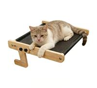 Portable Cat Bed Perch, Lightweight Wooden Hammock, Cat Hammock with Soft Cushion, Wooden Cats Bed with Secure Mount, Home Furniture Accessory Design, Resting Spot for Home Farmhouse Apartment