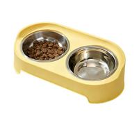 Portable Cat Bowls - Double Tray Dog Bowl, Puppy Bowls for Small Medium Large Puppy, Pet Feeder with Non Skid Base, Dog Feeder, Pet Bowl for Indoor Outdoor Yard Garden