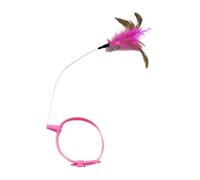 Portable Cat Collar Toy - Versatile Pet Feathers Teaser, 9.25×5.91inch Kitten Toys for Fun Exercise Entertainment, Comfortable Pet Teasing Wand, Teasing Toys, Kitten Feathers Toy for Pets Daily Fun