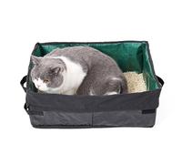 Portable Cat Litter Carrier | Cat Enclosed Travel Litter Box Kit | Travel Litter Box For Cats | Foldable Litter Box,Open Top Tray Carrier For Indoor Car Travel Kittens Corner Placement Odor Control