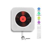 Portable CD player, Bluetooth, wall mountable, integrated hi-fi speakers, home audio boombox with remote control, FM radio