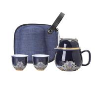 Portable Ceramic Tea Cup Set, Cat Teapot Set, Tea Strainer Travel, Shockproof Porcelain Tea Cups with Tea Strainer, Perfect for Travel and Home Tea Lovers