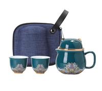 Portable Ceramic Tea Cup Set, Teapot Set Ceramic, Lucky Cat Tea Set, Shockproof Tea Set, Porcelain Tea Cups, Tea Strainer Set, Ceramic Tea Set For Travel, Travel Tea Cup Set
