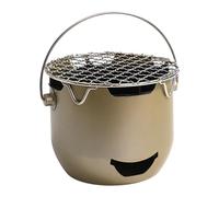 Portable Charcoal Grill - Outdoor BBQ Cooking Stove, Steel Barbecue Grill with Cooking Grate and Carry Handle, Compact Outdoor BBQ Cooker | for Camping Hiking Beach Picnic Patio Backyard Travel RV