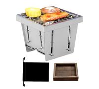 Portable Charcoal Grill - Stainless Steel BBQ Stove, Foldable Charcoal Grill for Hiking, Home, Garden, Travel, Backyard | for Picnic, Beach, Outdoor Cooking, Party, Fast-Heating Compact Design