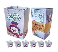 Portable Christmas Box - Festive Treat Box | 18.5x10x5.5cm Folding Cash Boxes with Cute Design, Paper Bag with Handles, Candy Packaging, Holiday Celebration Boxes for Kids Family Chocolate Candy Wine