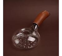 Portable Coffee Bean Roaster Tool, Manual Coffee Baking Tool, Transparent Glass Stovetop Nut Roaster, with Extended Handle and Leather Handle Cover, Funnel-Shaped Outlet, for Cafe Shop