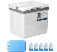 Portable Cooler Box - 6L Insulated Ice Chest Container, Long Lasting Cooling Storage, Durable Outdoor Lunchbox Carrier | Ideal For Beach Picnic Tailgating Boating Hiking Camping Trips