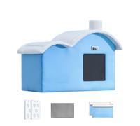 Portable Cooling Dog and Cat House with Folding Ventilated Design, Insulated Pet Shelter for Puppies, Includes Ice Pack Absorbent Bags Memory Foam 600D Oxford Cloth Aluminum Foil, Outdoor Travel