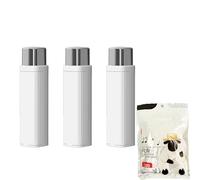 Portable Dental Floss Case, Automatic Floss Pick Dispenser, 3-Pack ABS Refillable Case for Travel, Dates & On-the-Go Oral Care (White,3 x Floss Boxes+1x dental floss)