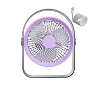 Portable Desk Fan - 5 Speed Rechargeable Cooler with LED Light, 360 Degree Adjustable Mini Fan, USB Powered Personal Cooling Blower for Home Office Bedroom Outdoor Travel Camping