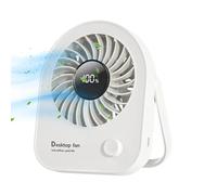 Portable Desk Fan - Handheld Battery Display Personal Cooling Device Travel