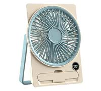 Portable Desktop Fan, Personal Small Air Cooler, Usb Rechargeable Cooling Device, Six Speed Adjustable with Lcd Display Ideal for Dorm, Study, Bedroom, 5.71x1.57x7.09 Inches
